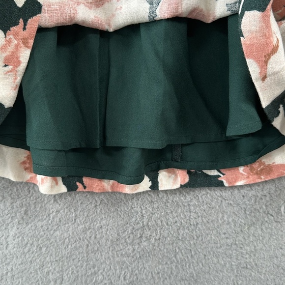 NEW Abercrombie & Fitch Green Floral Print Linen Blend Skirt XS - Picture 8 of 13